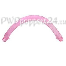 Двухголовый розовый фаллоимитатор - 44,5 см
