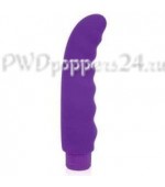 Фиолетовый изогнутый ребристый вибромассажер - 15 см