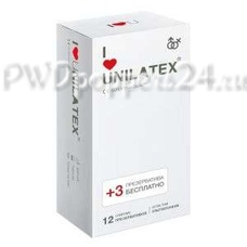 Ультратонкие презервативы Unilatex Ultra Thin - 12 шт. + 3 шт. в подарок